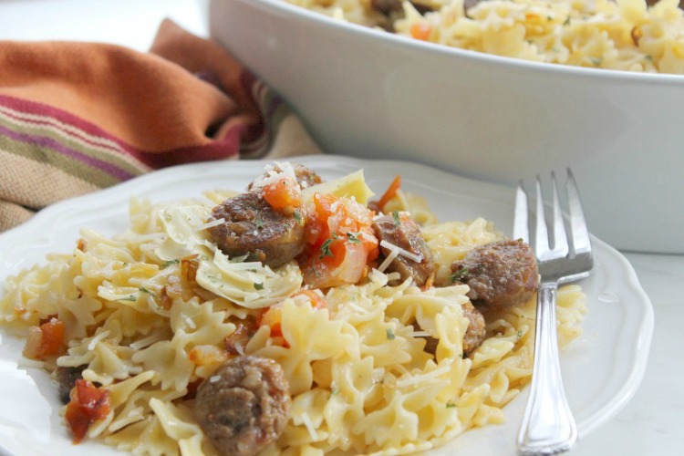 Italian sausage and artichoke pasta recipe