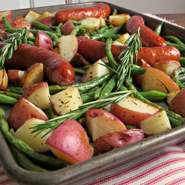 Roasted sausage and vegetables -- a really easy and delicious weeknight dinner