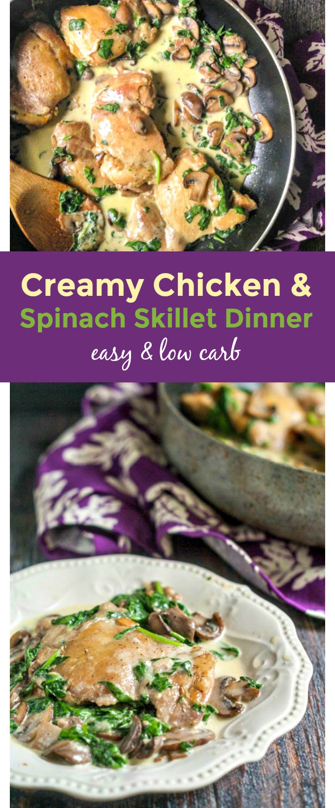 creamy chicken skillet dinner with spinach