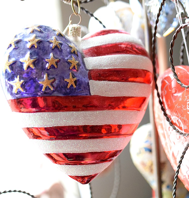 American flag Christmas tree ornament