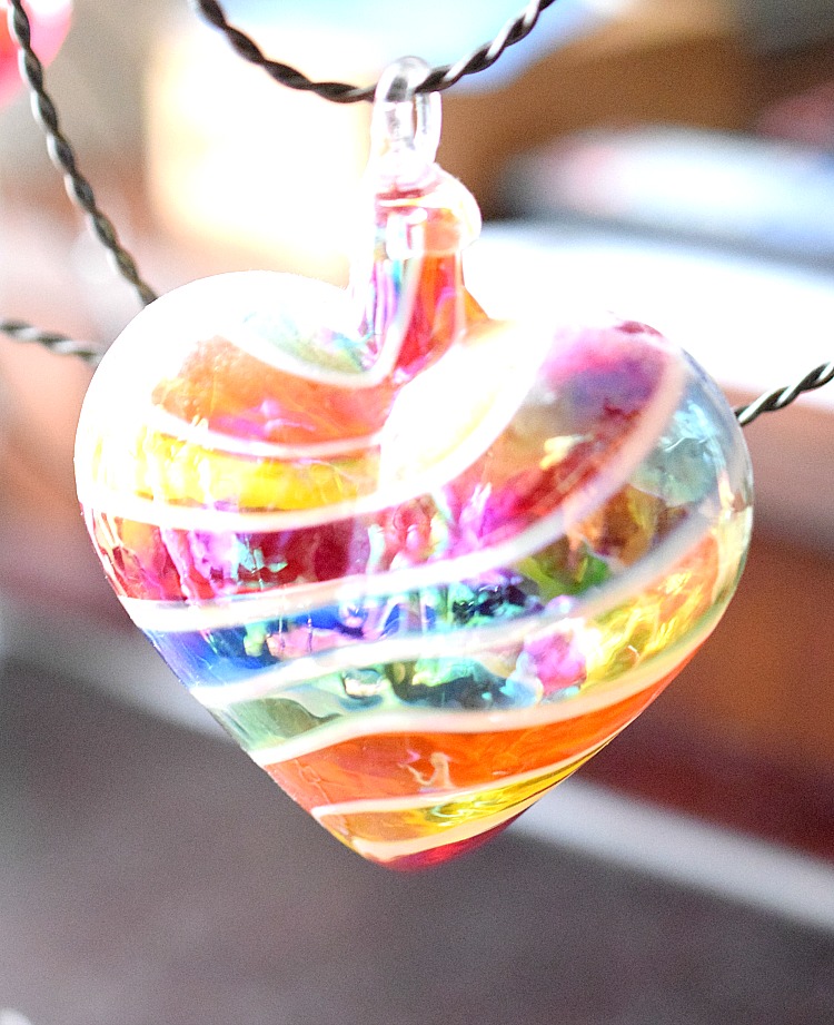 decorative glass heart Christmas ornament