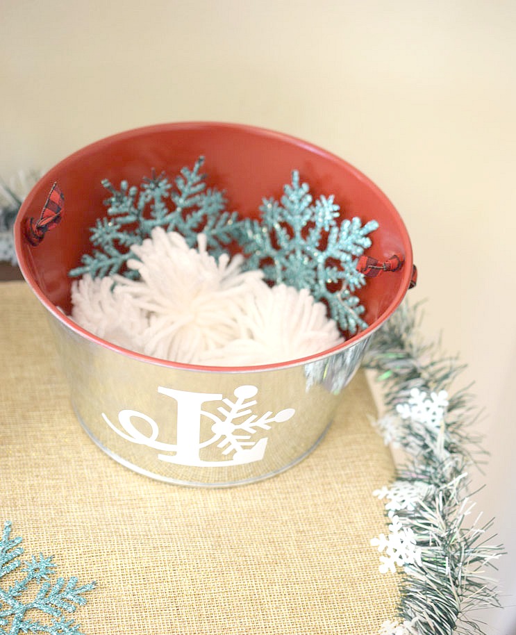 monogrammed holiday tin