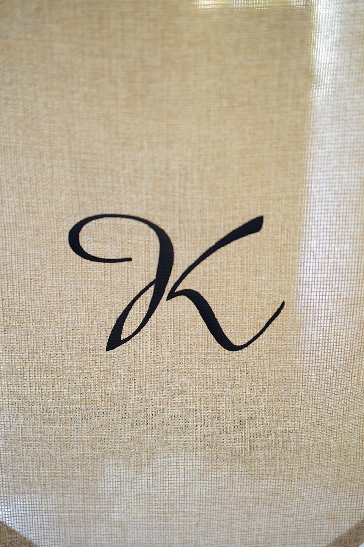 monogrammed burlap table runner