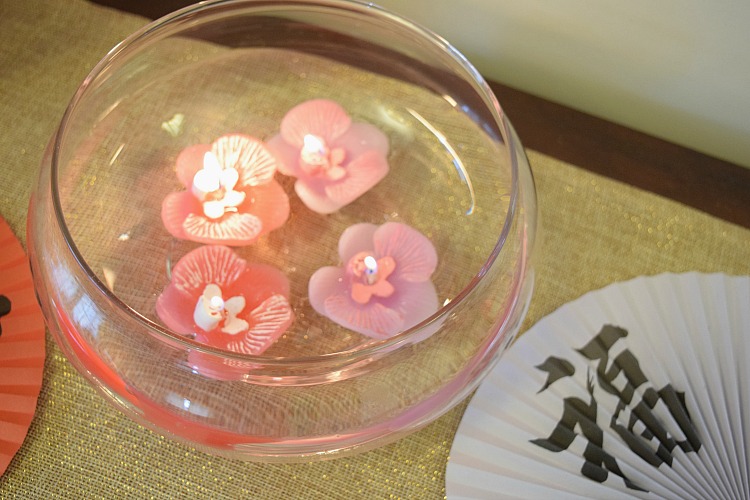floating orchid candles