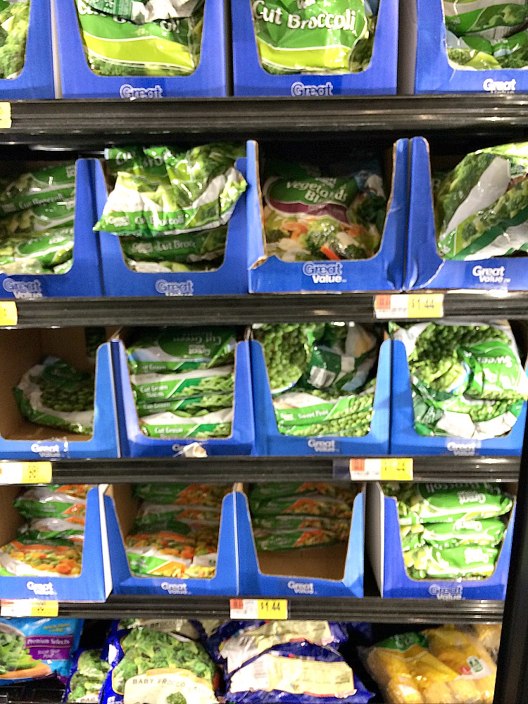 Great Value frozen vegetables at Walmart