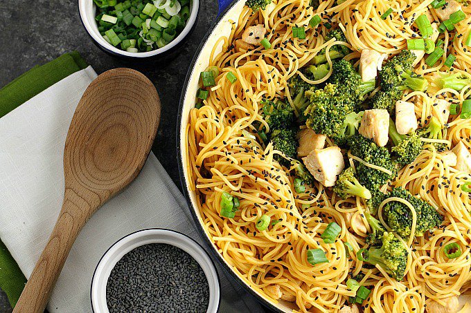 sesame noodles with green onions and chicken recipe
