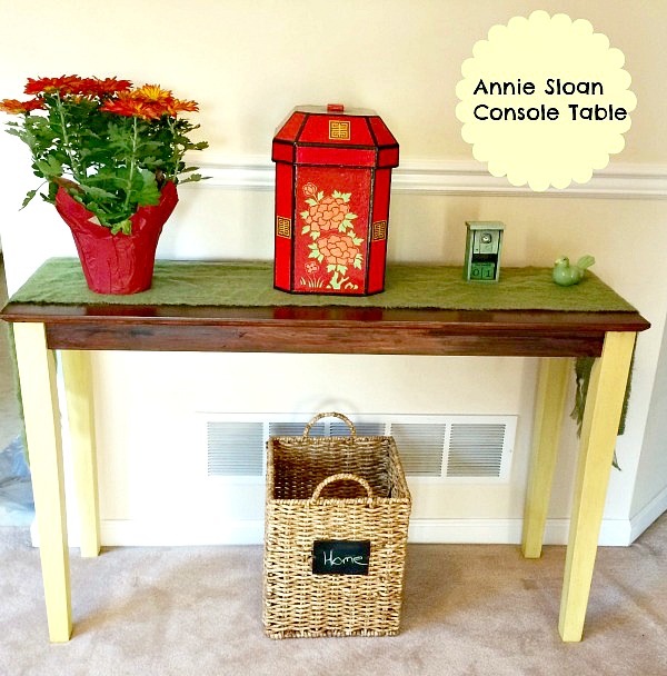 chalk painted console table