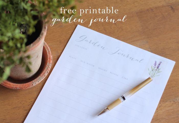 free printable garden journal