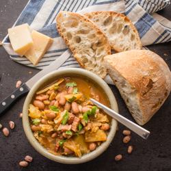 Italian Bean Pancetta Cabbage Soup