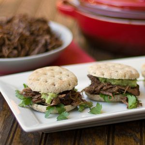 Shredded beef and guacamole sliders recipe