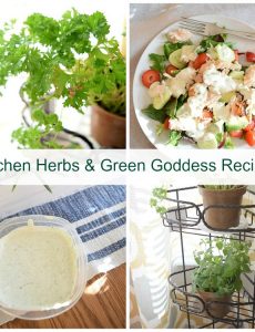 Kitchen herb garden and green goddess salad dressing recipe