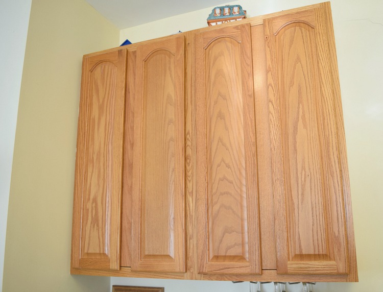 unpainted oak cabinets