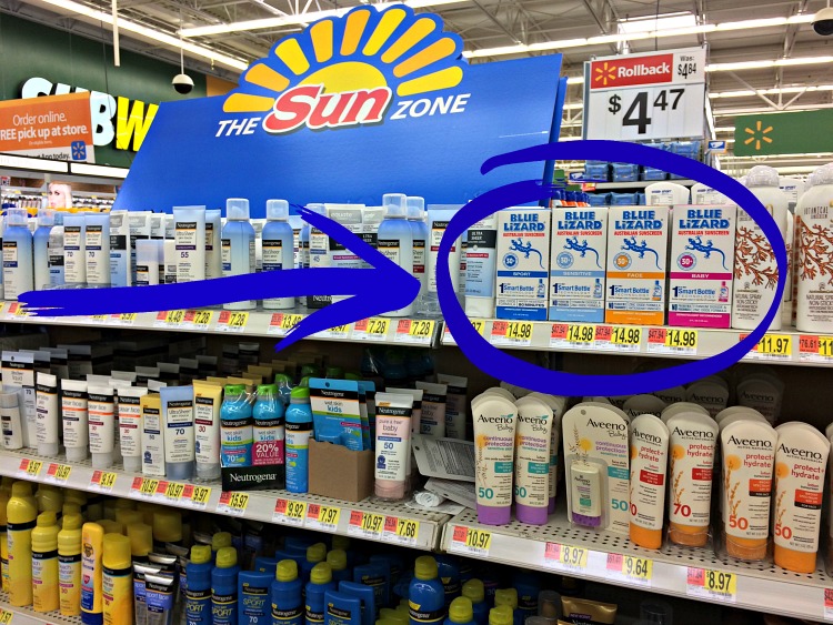 Blue Lizard sunscreen at Walmart
