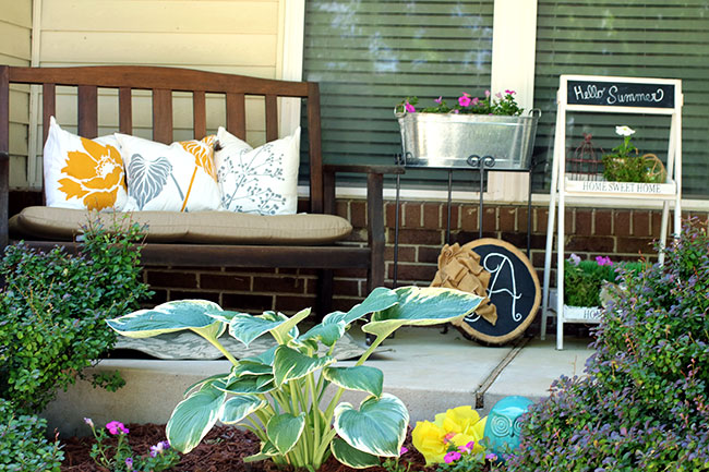 summer porch reveal on Curly Crafty Mom