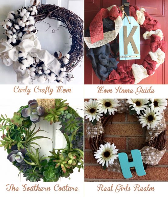 Learn how to make 4 DIY wreaths for your home's front door