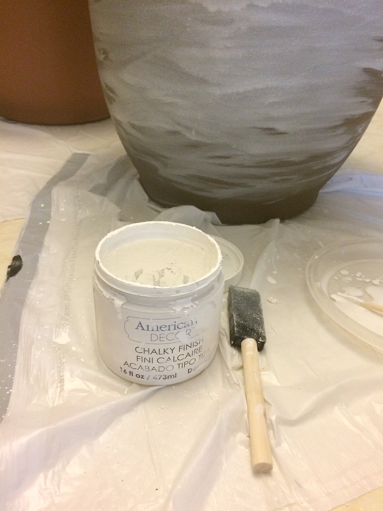 how to white wash terra cotta pots