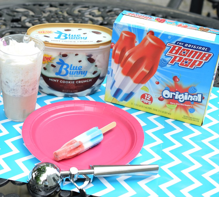 Fun ice cream soda bar for a birthday or graduation party with Blue Bunny Ice Cream