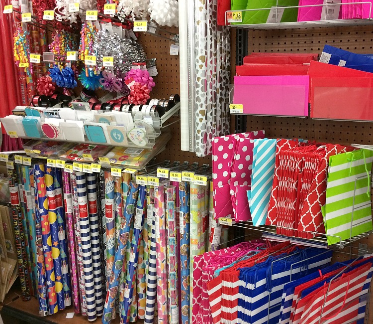 American Greetings gift wrap, bows and gift bags at Walmart