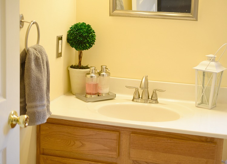 A bathroom decorated with stylish accents from Target