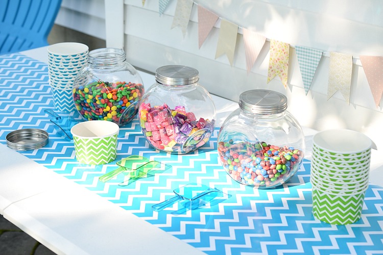 DIY candy bar for a kid, tween or teen birthday party