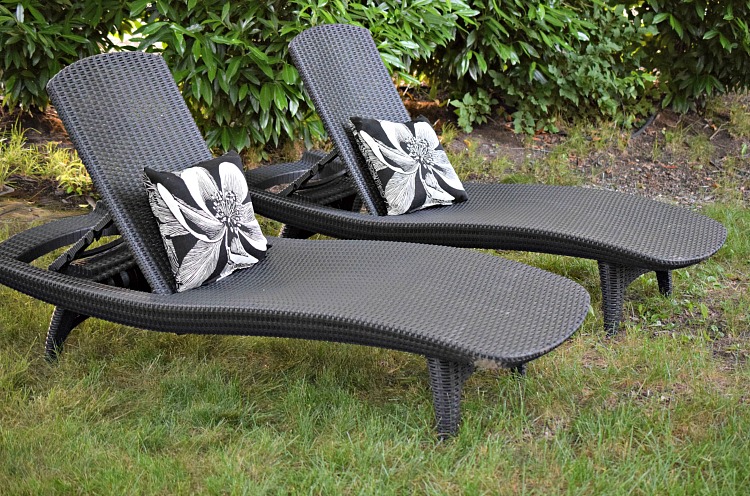 Keter 2-pack charcoal all-weather faux wicker chaise lounges