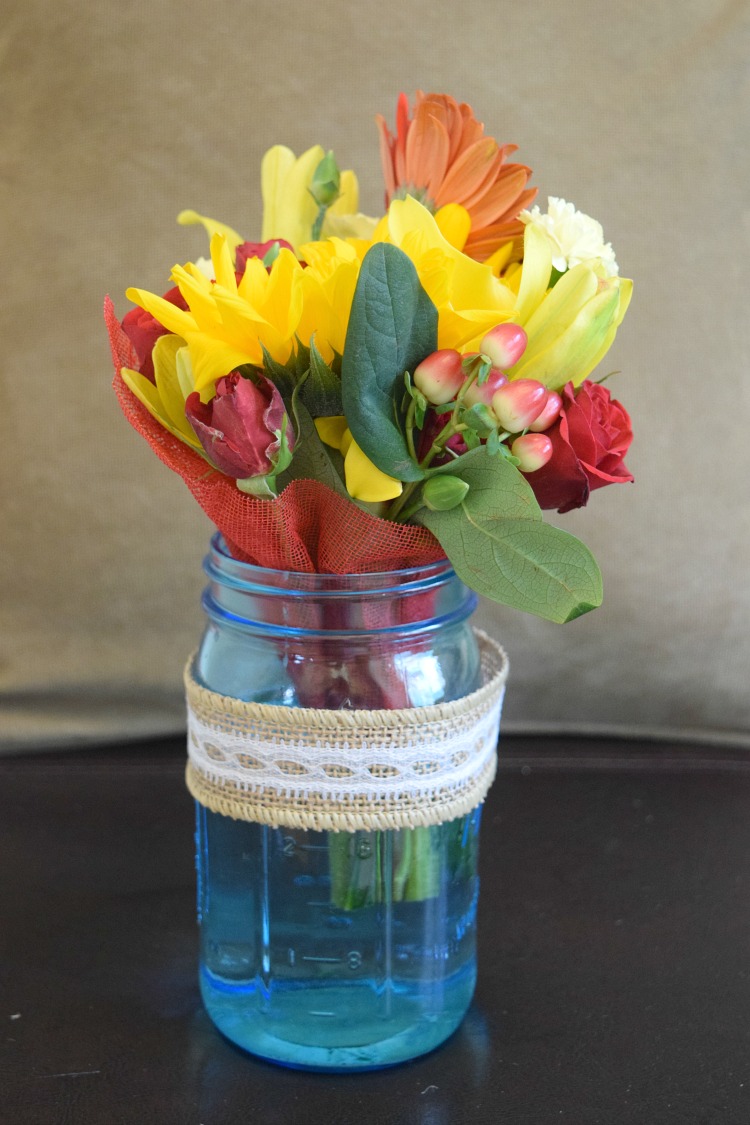 DIY mason jar teacher appreciation bouquet gift