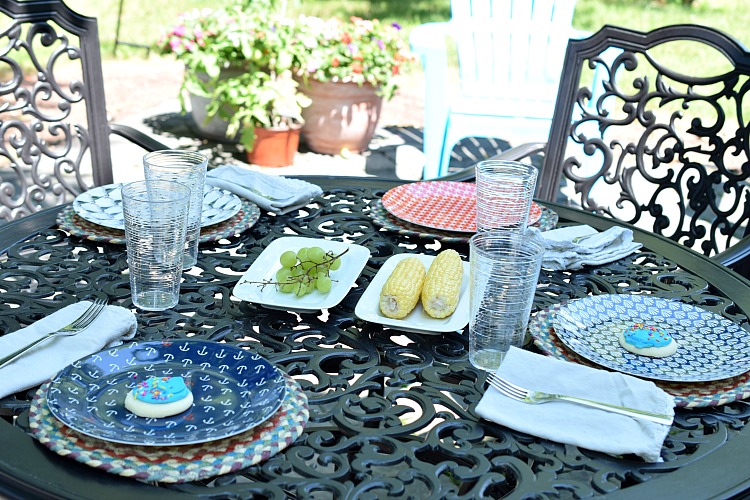 Patio dinnerware clearance set