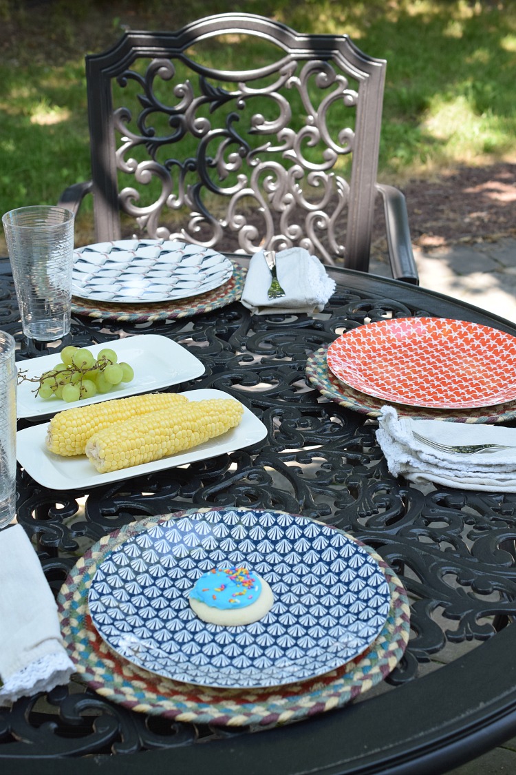 coastal dinnerware for outdoor dining on a deck or patio