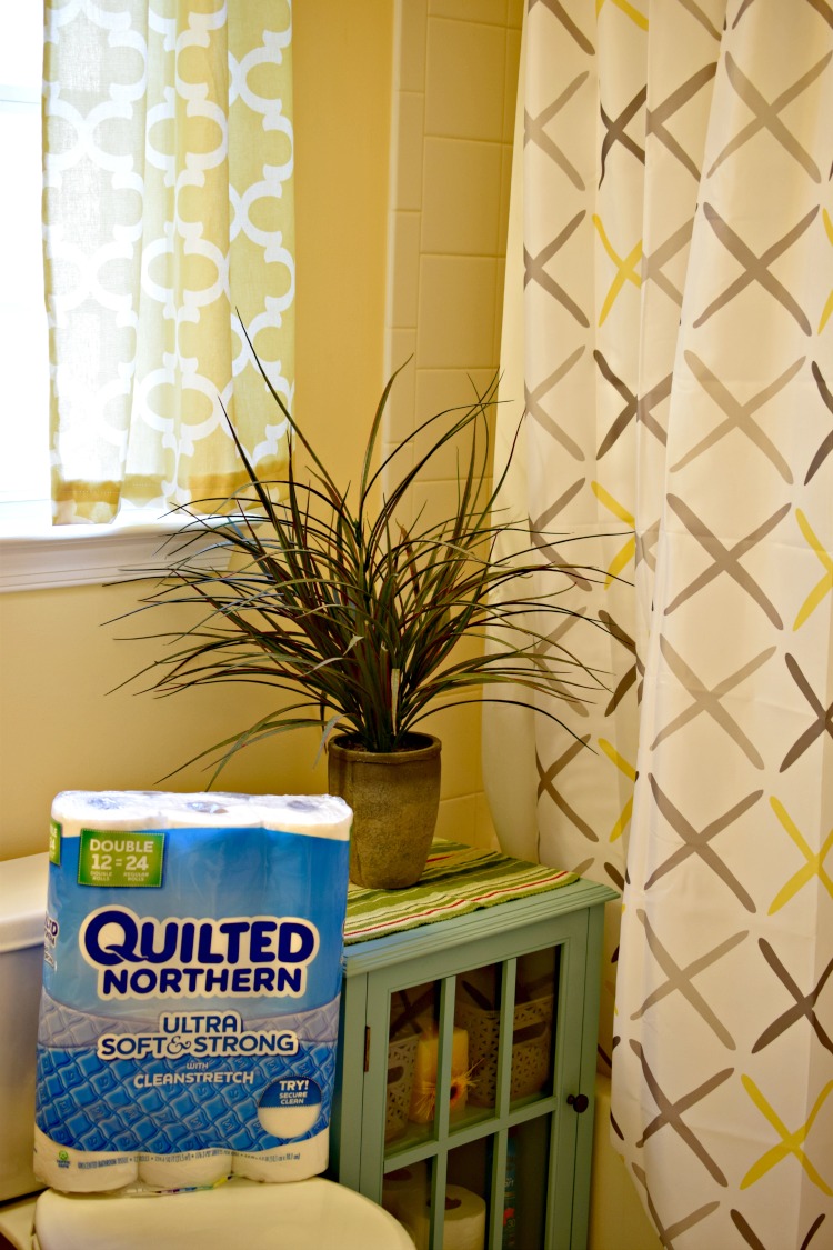 stocking up a bathroom for guests with Quilted Northern