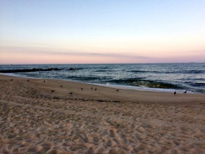 Asbury Park beach at sunset