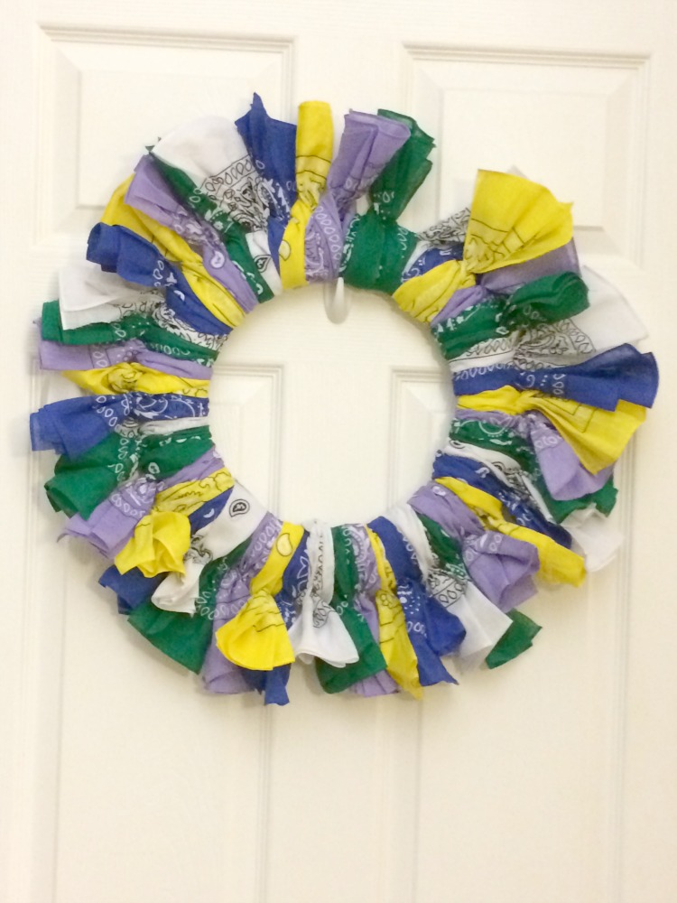 Colorful summer bandana wreath