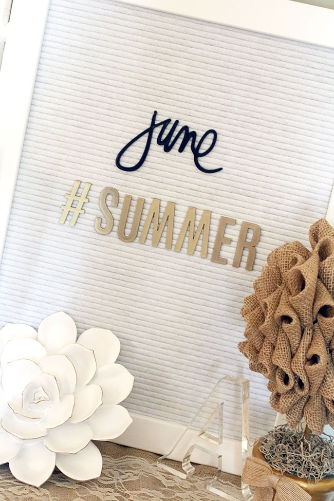 summer letter board from curly crafty mom