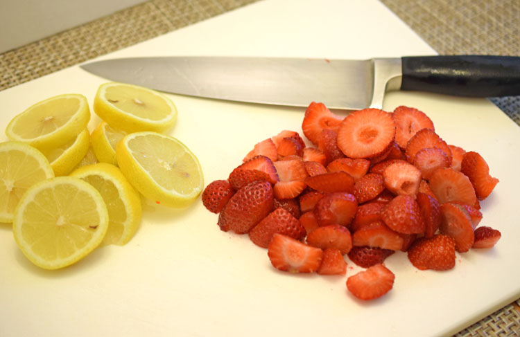 sliced lemons and strawberries