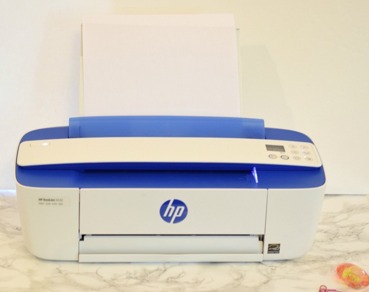 The HP 3722 printer prints in color and can print wirelessly from a computer, laptop or mobile device.