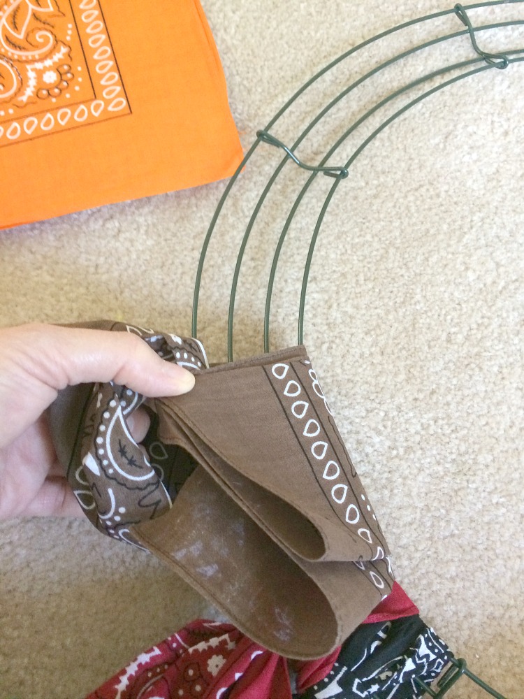 how to make a fall bandana wreath