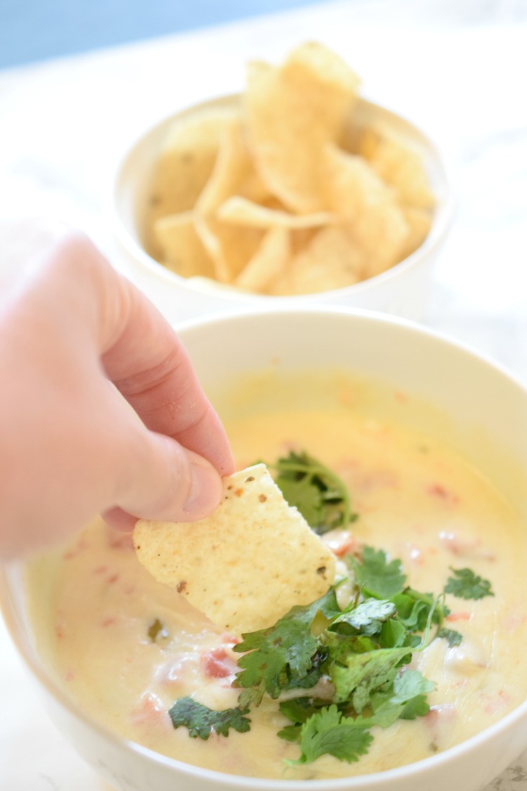 This easy white queso recipe can be made in minutes for get-togethers or parties