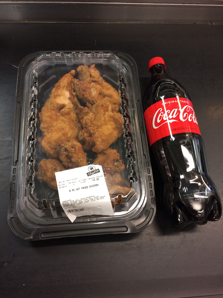 Fried chicken and Coca-Cola from ShopRite