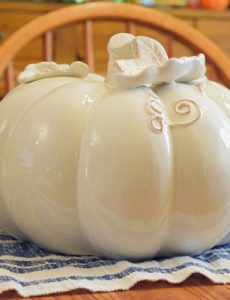 ceramic white pumpkin from Oriental Trading