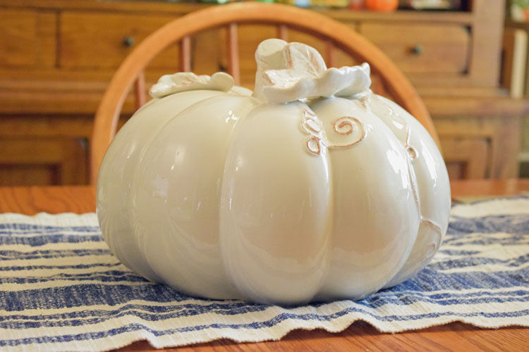 ceramic white pumpkin from Oriental Trading