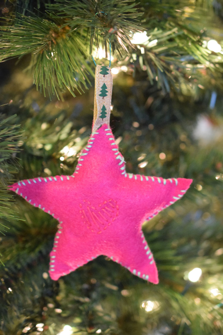 sweet hand-stitched heart ornament