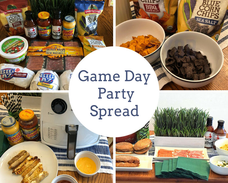 These appetizers, fresh cheeses and meats make for a delicious food party spread for the big football game