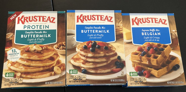 Krusteaz pancake and waffle mixes