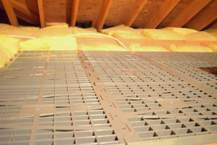 Attic Dek makes it easy to put in attic floors for storage