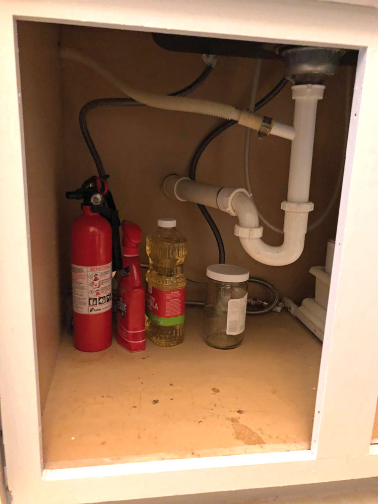 Peel and Stick Tile Under Kitchen Sink