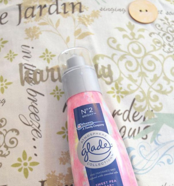 updating a room for spring with the fresh scent of Glade Atmosphere room spray