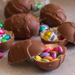 homemade double chocolate easter eggs