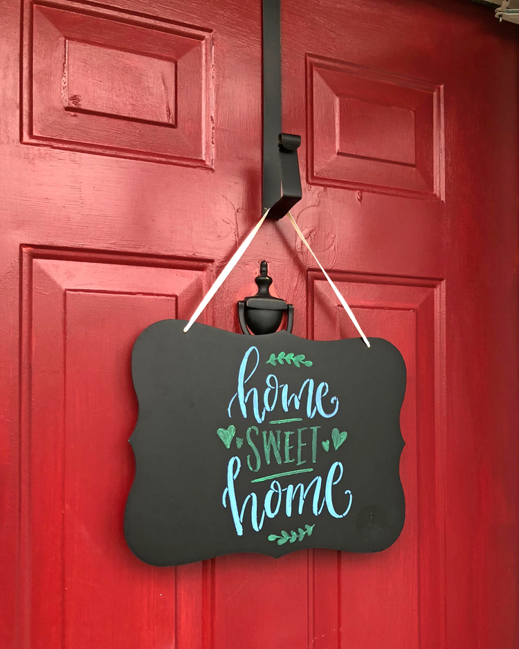 DIY home sweet home chalkboard sign