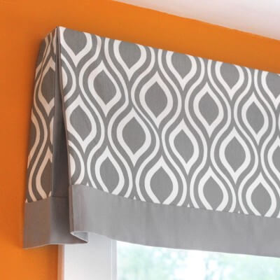 geometric gray valance