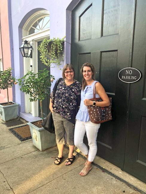 bloggers mom home guide and curly crafty mom at rainbow row in charleston during haven 2018