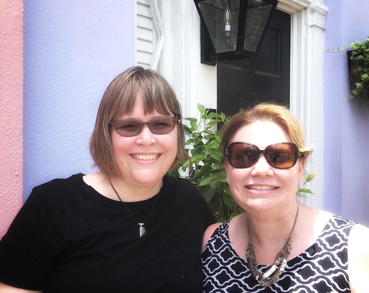 bloggers lauren of mom home guide and lynne of my family thyme at rainbow row in charleston at haven 2018